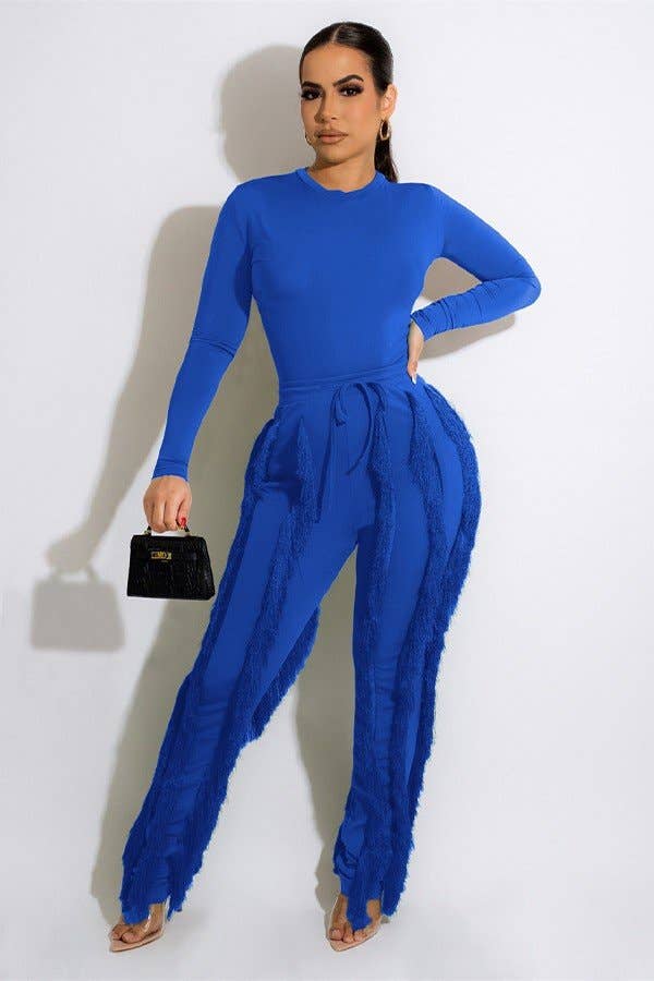 Aria Romance - Wholesale Top & Pant Set (NOT Loungewear) - Women's - Fringe Lace Two-Piece Romper3