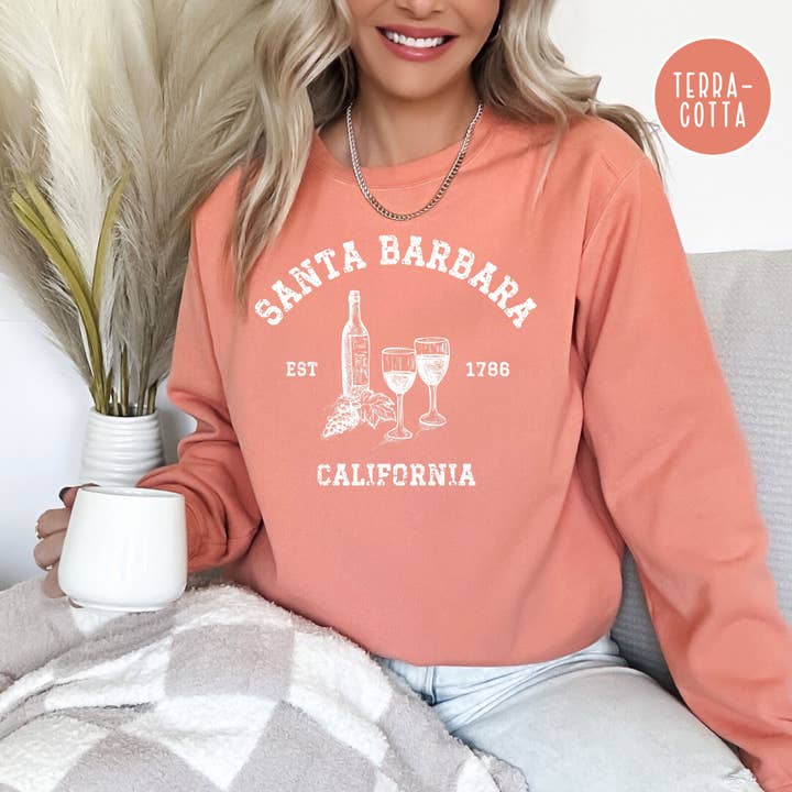 Santa Barbara California Comfort Colors® Sweatshirt for wholesale by CindyL Boutique