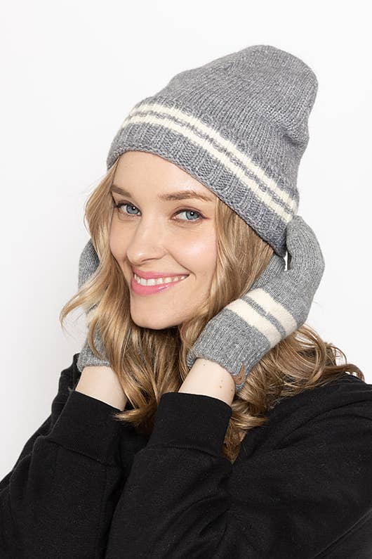 Hana - Wholesale Gloves - Women's - Super Soft Striped Knit Touch Gloves10