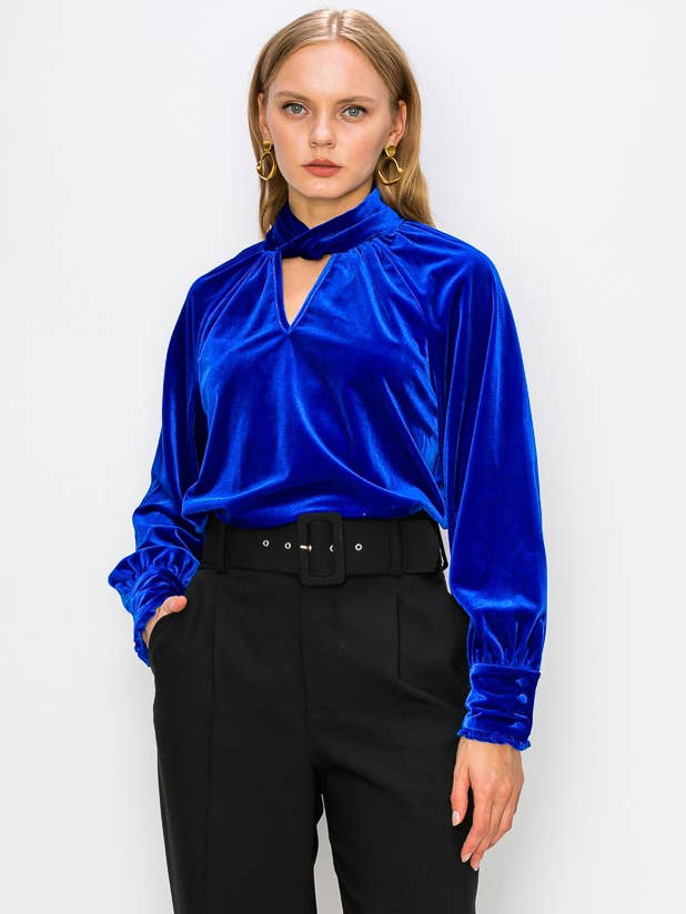 SAMMET LÅNGÄRMAD BLUS för wholesale av GPD label