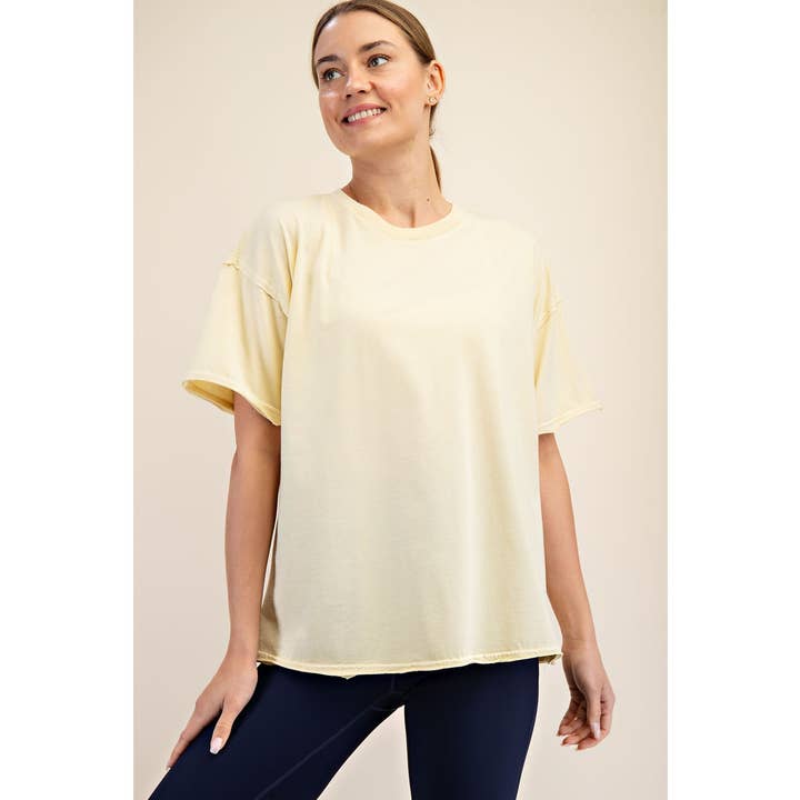 Rae Mode - Wholesale Athletic Top - Women's - WASHED COTTON BOXY TEE