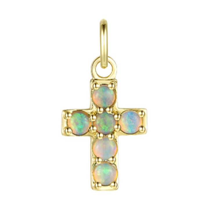 Jewels of Mewar - Wholesale Individual Charm/Pendant - Opal Cross Pendant 10x7.50