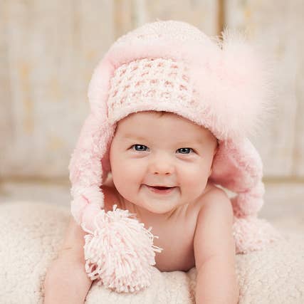 Pale Pink Winter Wimple Marabou Hat for wholesale by Jamie Rae Hats