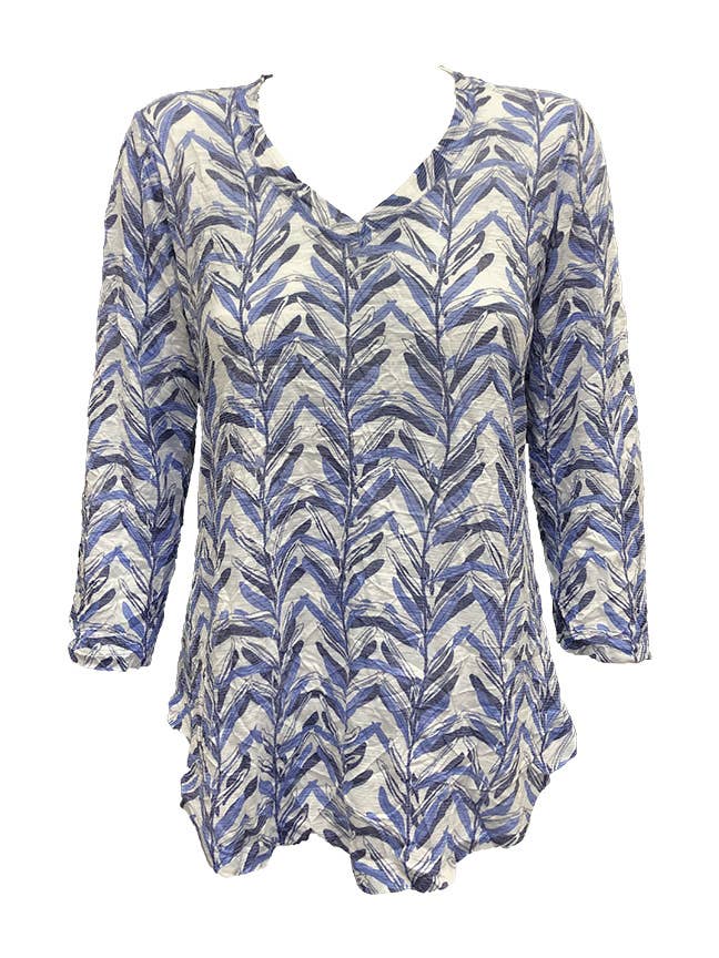 3/4 ÄRM V-RINGAD TOPP - BLUES 8512 för wholesale av David Cline