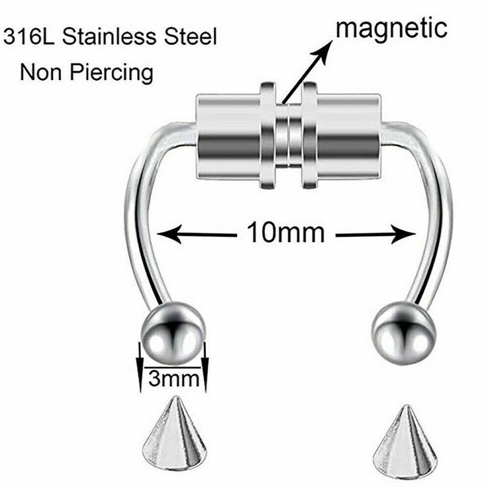 Gemscape UK - Venta al por mayor Aretes para la nariz - Anillo nasal magnético sin piercing en 3 colores3