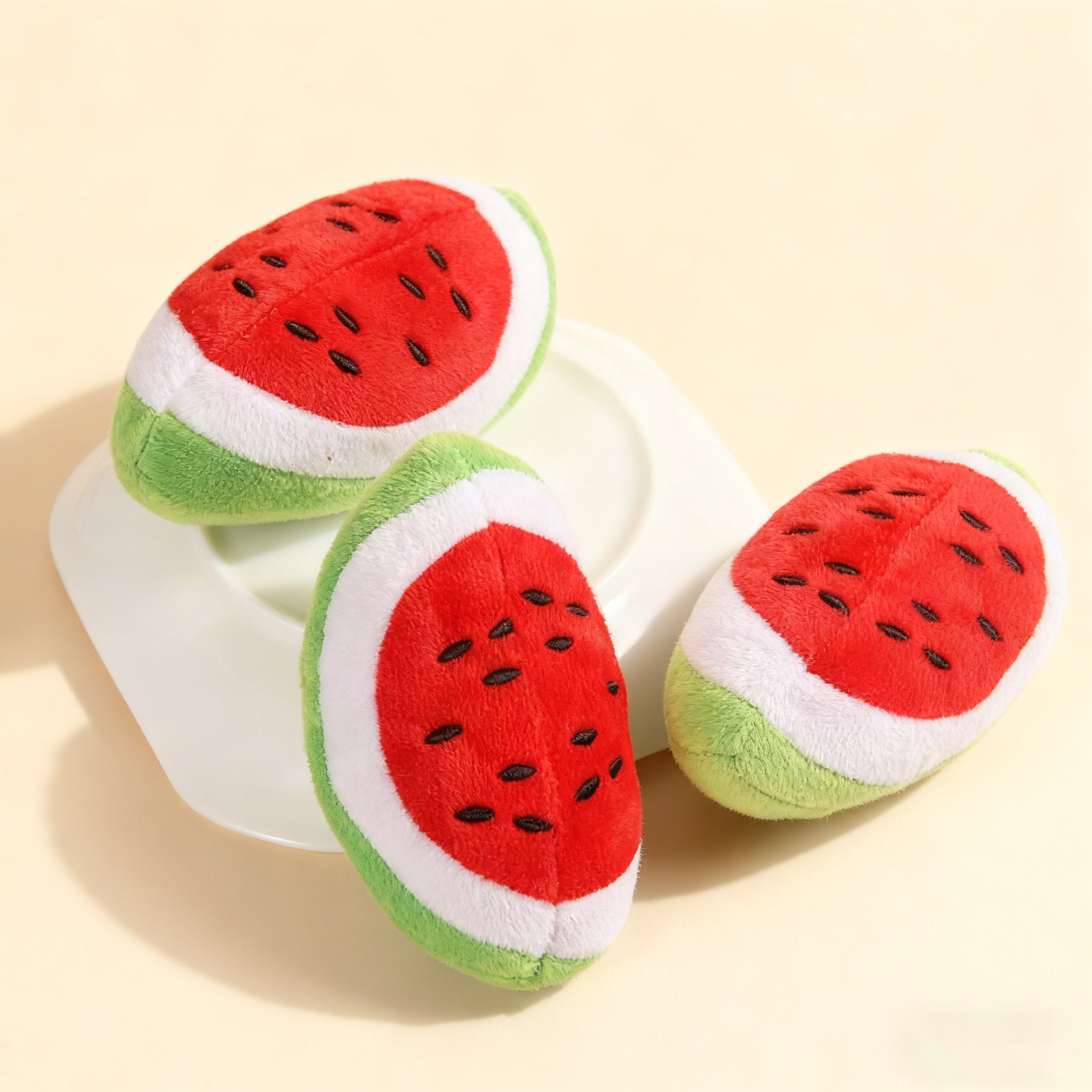 PAWPAWwholesale - Wholesale Pet Plush Toy - Dog - Plush Watermelon Toy, Squeaky Fun for Small Dogs_CWMM54791