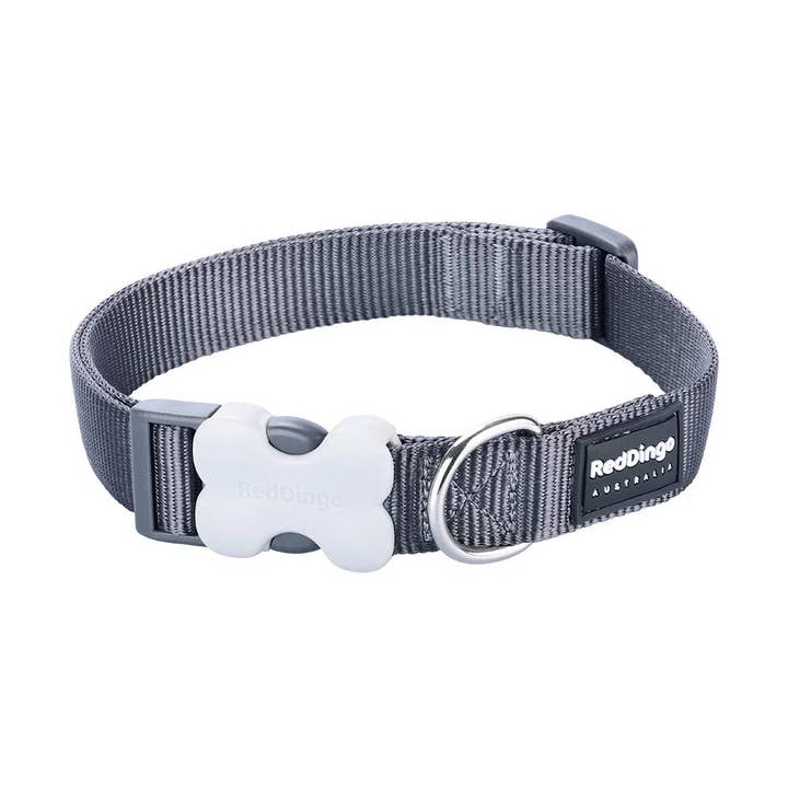 Red Dingo Dog Collar Classic Cool Grey for wholesale by Sherwood Paws