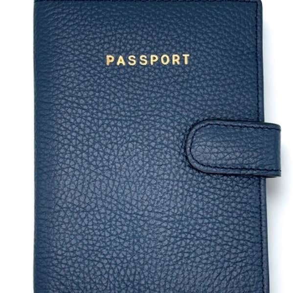 Porte-passeport en cuir italien - Bleu pour la vente par Elegant Italian