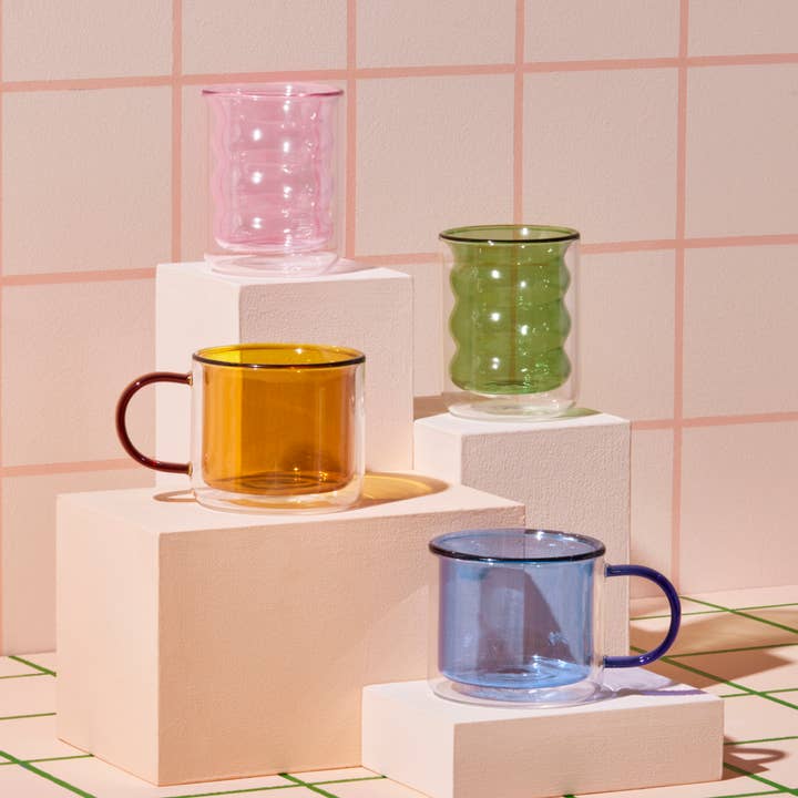 Poketo - Wholesale Drinking Glass/Cup - Double Wall Groovy Cup