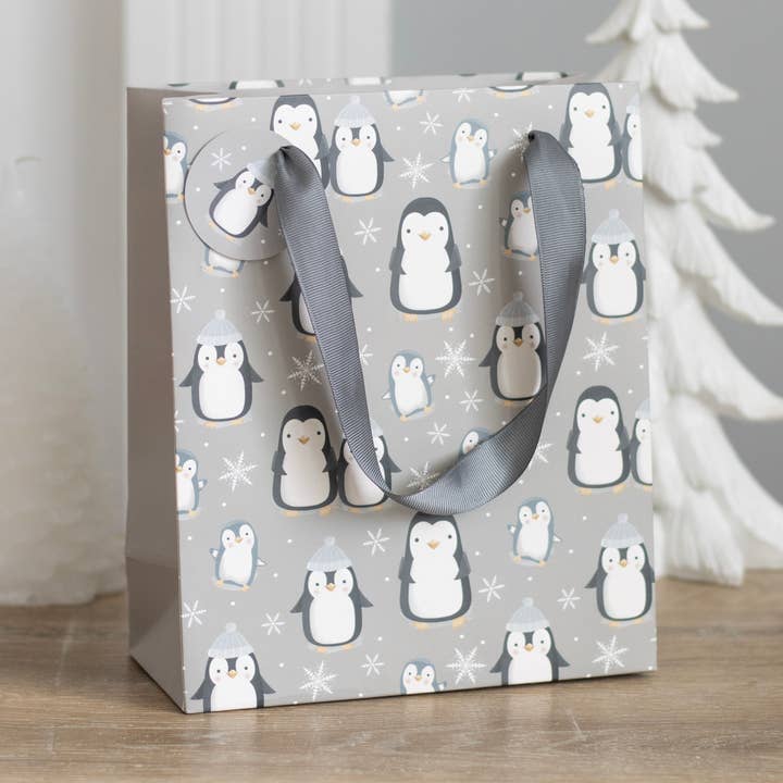 Something Different Wholesale - Vendita all'ingrosso Buste regalo - Sacchetto regalo a forma di pinguino invernale, misura media, 23 cm0