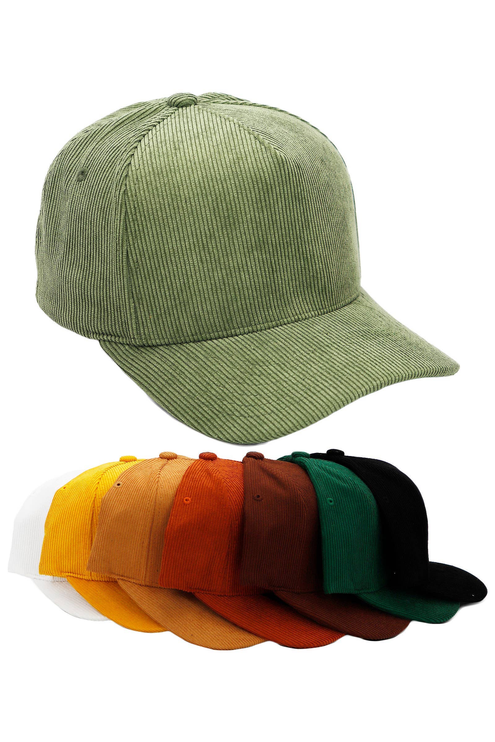 Cap Zone – wholesale Baseballkeps - Unisex – Premium keps i bomullscord med fem paneler och lätt böjd skärm7