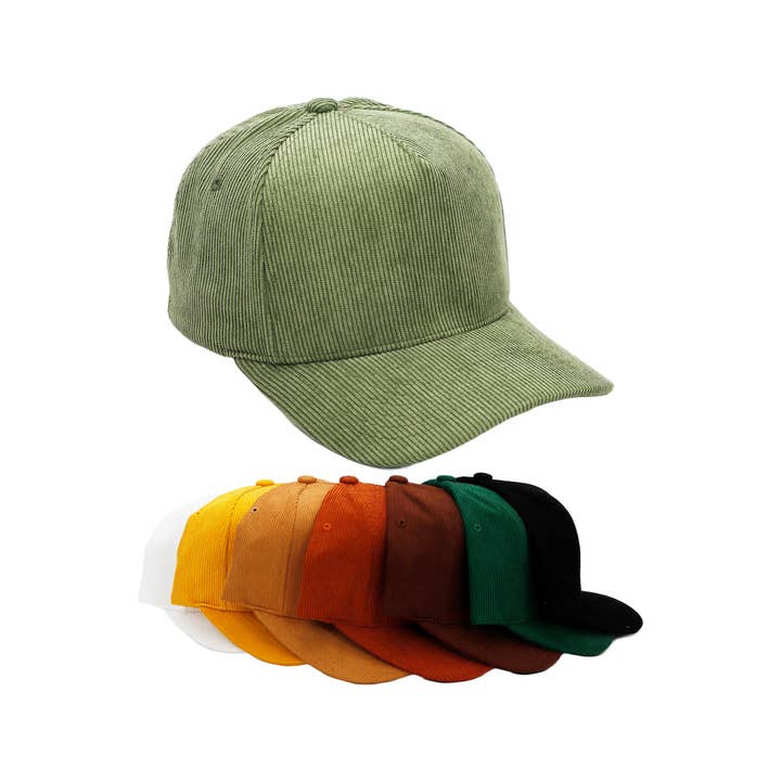 Cap Zone – wholesale Baseballkeps - Unisex – Premium keps i bomullscord med fem paneler och lätt böjd skärm7