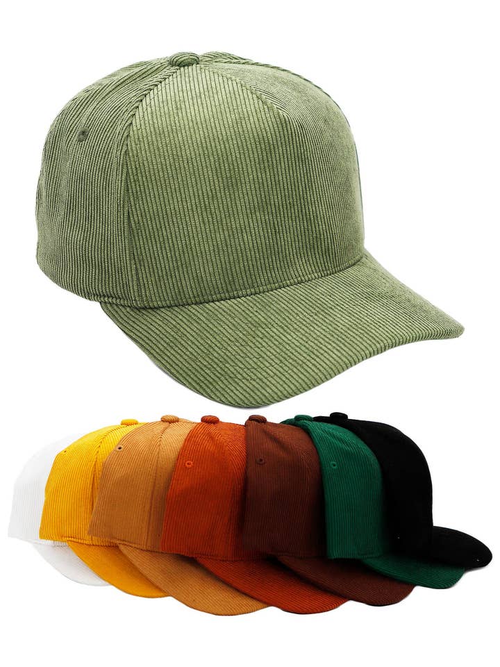 Premium Corduroy Solid Baseball Cap for wholesale by Cap Zone