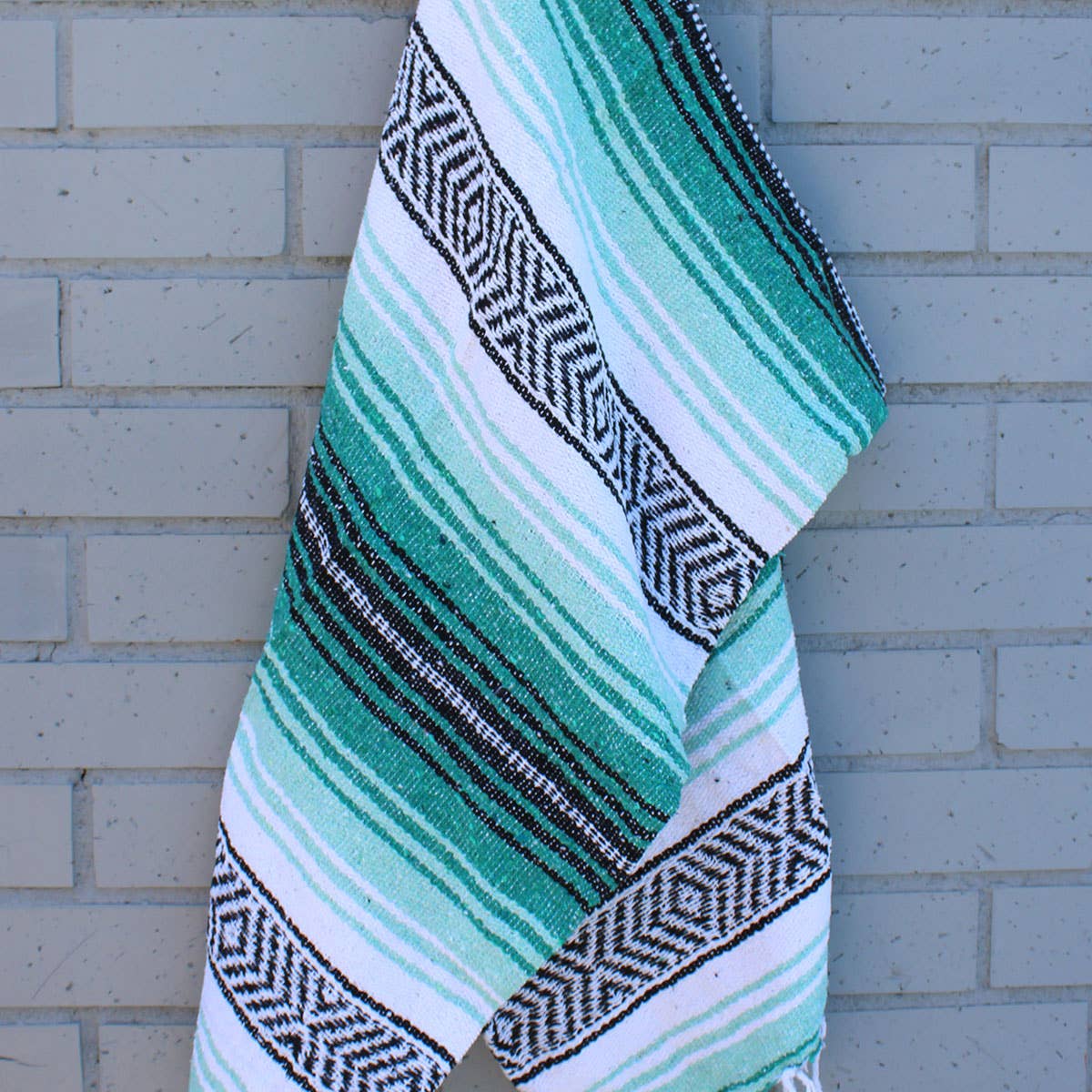 California Seashell Company - Wholesale Throw Blanket - Aqua & Teal Mexican Throw Blanket | Baja Beach Yoga2