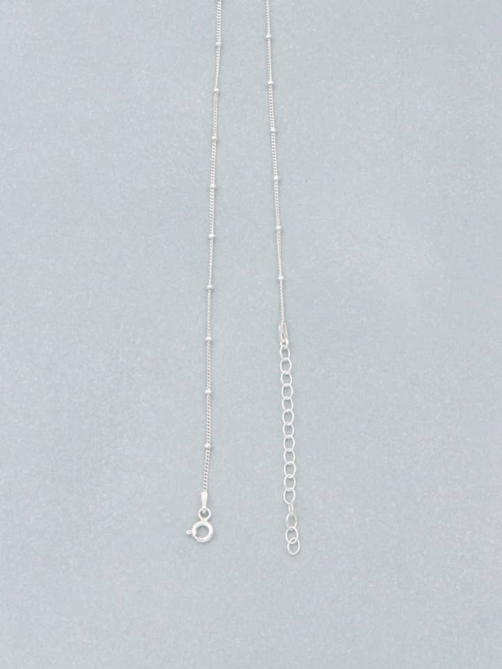 Sterling Silver Beaded Curb Chain, Adjustable for wholesale by Culture Spot