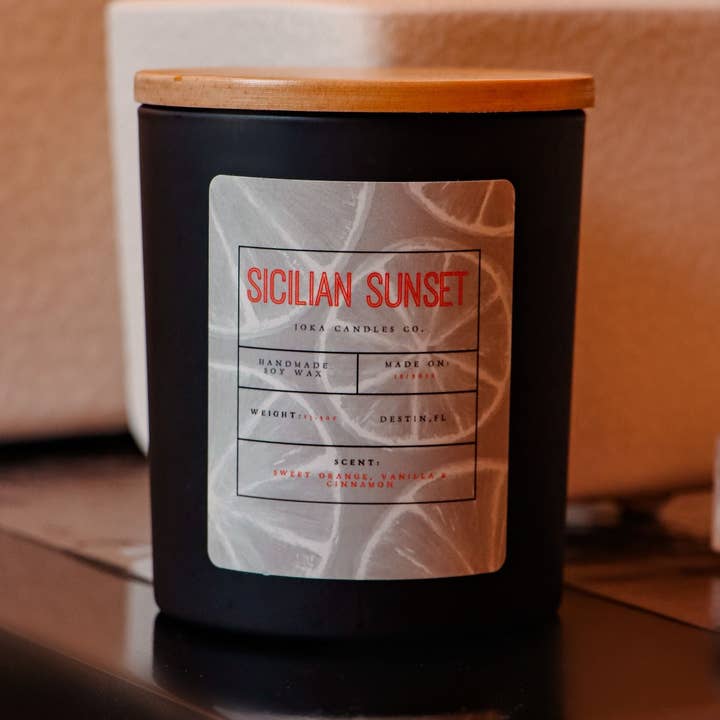 Sicilian Sunset for wholesale by Joka Candles Co.