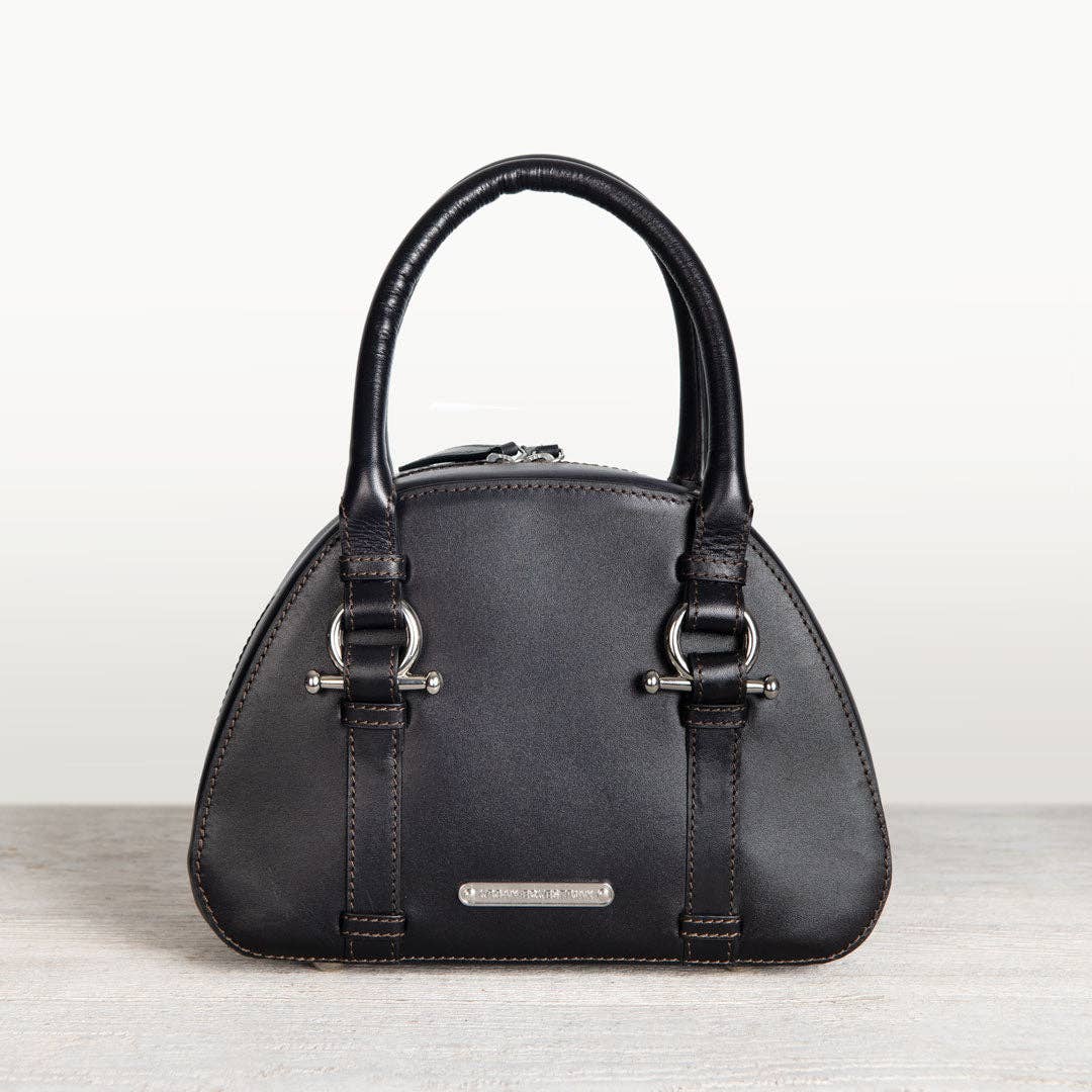 URBAN-EQUESTRIAN – Mala com alça superior – Mulher por atacado – Kella - Mala de Luxo em Pele com Detalhe de Freio de Cavalo em Preto4