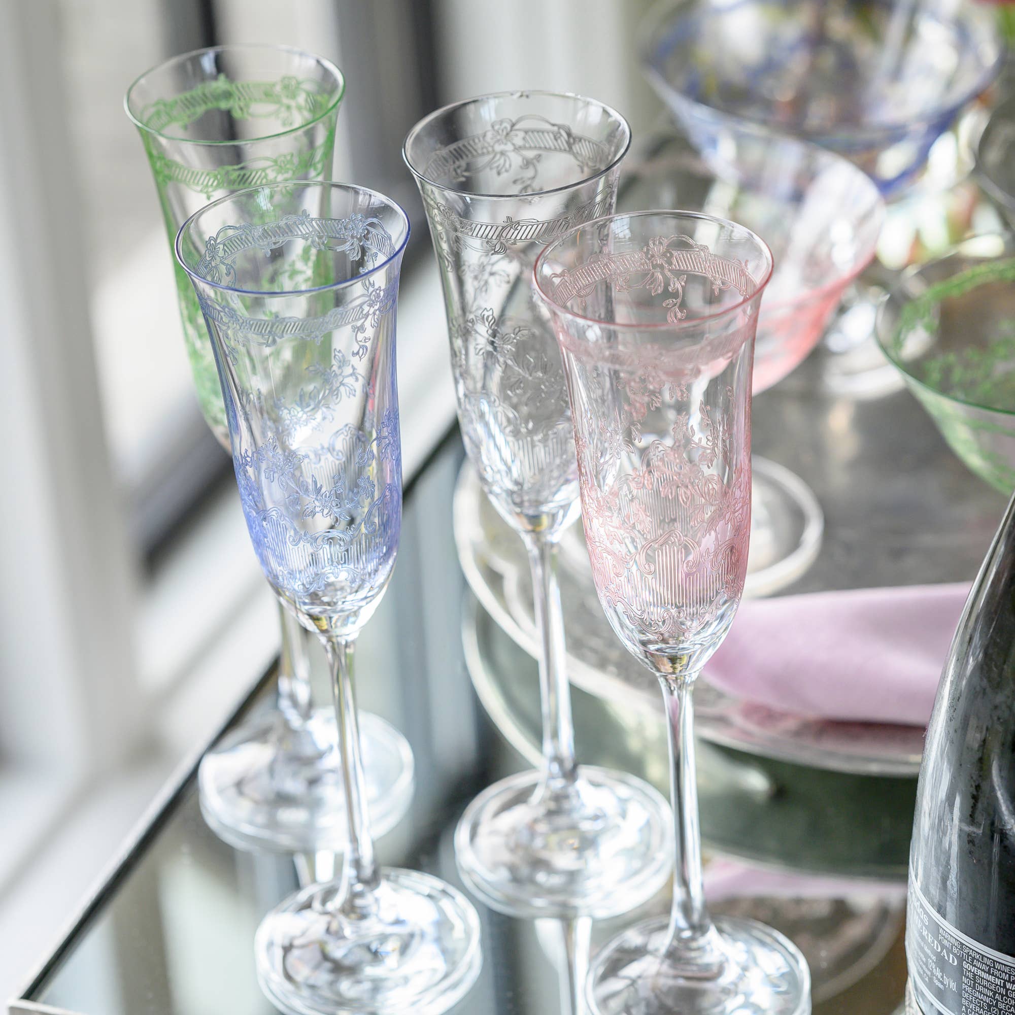 Arte Italica & Crown Linen Designs – wholesale Champagne flute – Giardino Flute8