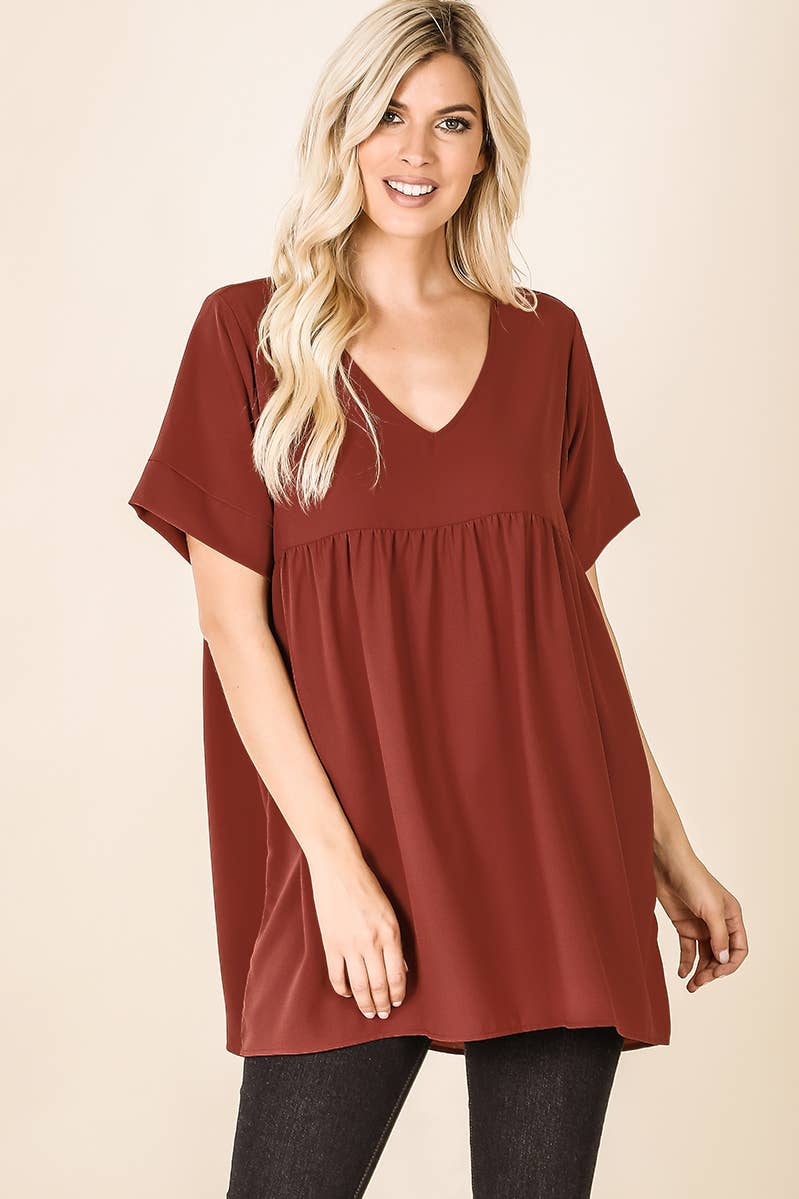 ASHMOCHA  `.42POPS EMPIRE WAIST SHIRRING TUNIC for wholesale on Faire13