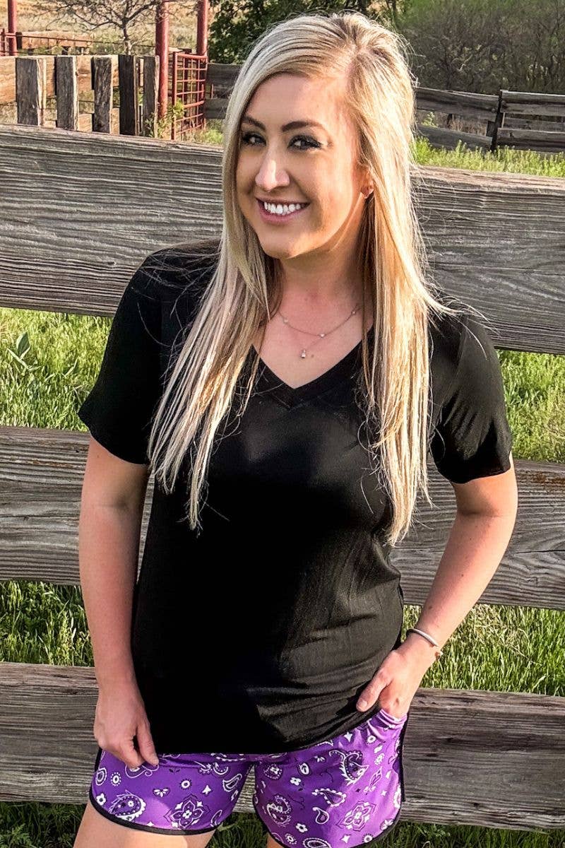 Sterling Kreek - Wholesale Shorts - Women's - Bandana Babe Purple Shorts4