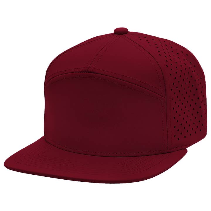 Cap Zone - Wholesale Flat Brim Cap - Unisex - 7 Panel Flat Bill Perforated Snapback1