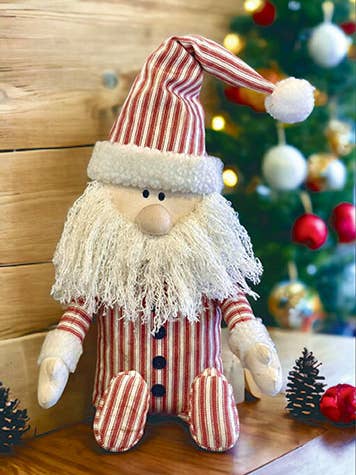 Red Ticking Santa for wholesale by DNS Designs