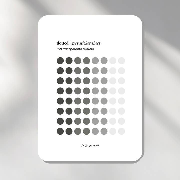 Transparente Dots Grey - Folha Autocolante por atacado de Plagnifique