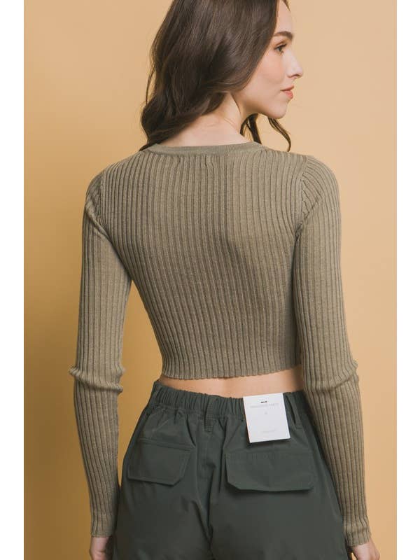 Vanilla Monkey - Wholesale Knit Top - Women's - Cropped Ribbed Sweater Top