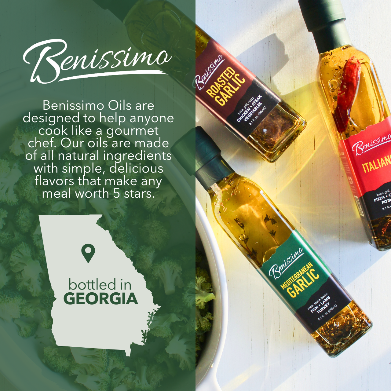 Benissimo - Wholesale Cooking Oil - Roasted Garlic Oil 8.1 oz5