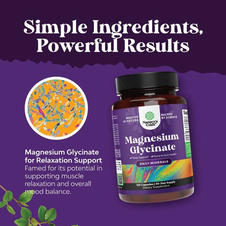 Nature's Craft - Wholesale Oral Supplement/Vitamin - Magnesium Glycinate Capsules – Sleep, Mood & Nerve Support3
