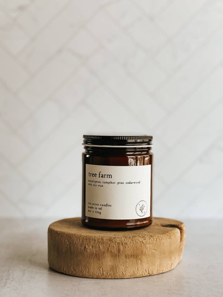 Tree Farm // 8oz soy candle for wholesale by Ten Acres Candles