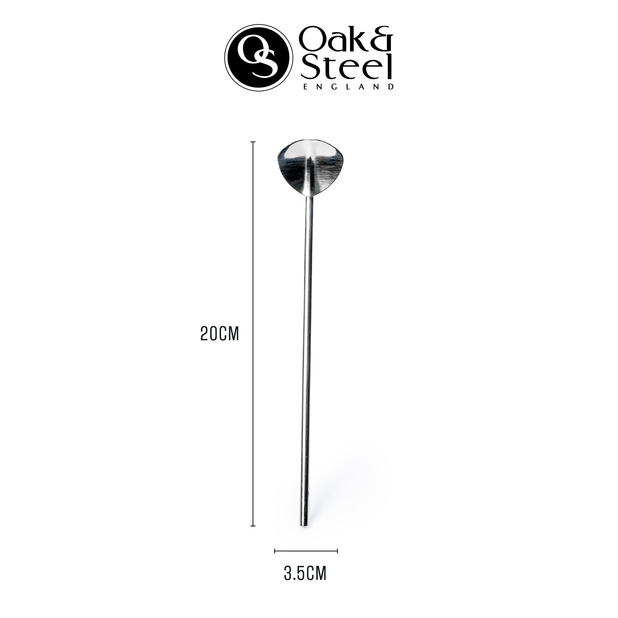 Oak & Steel - Wholesale Mixing Spoon - 8 Stainless Steel Cocktail Mixing Spoons/Stirrers - 20cm1