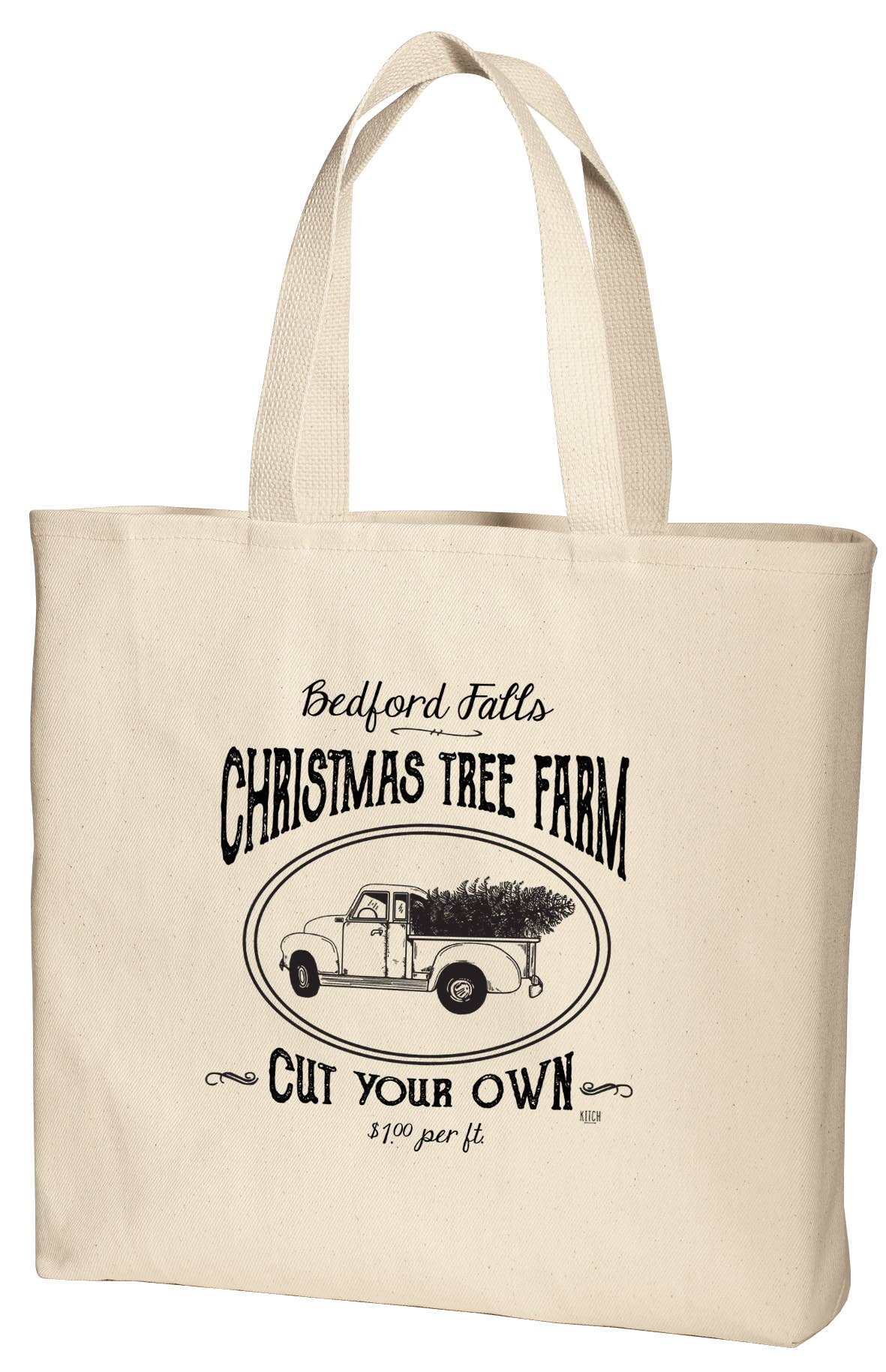 Perfect Day Print Co - Wholesale Tote Bag - Women's - Bedford Falls Tree Farm, Christmas Tote Bag Canvas2