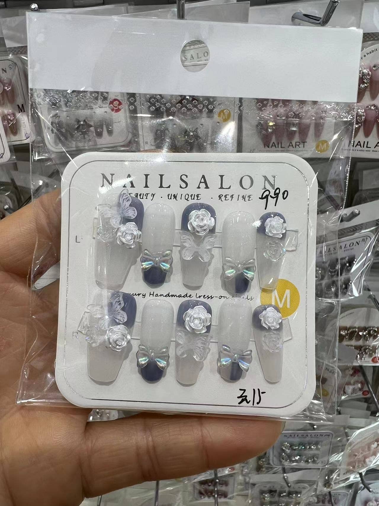 Kids Charm Online - Wholesale Press-On/Fake Nails - HAND MADE WOMEN ACRYLIC NAILS WITH STONES.3