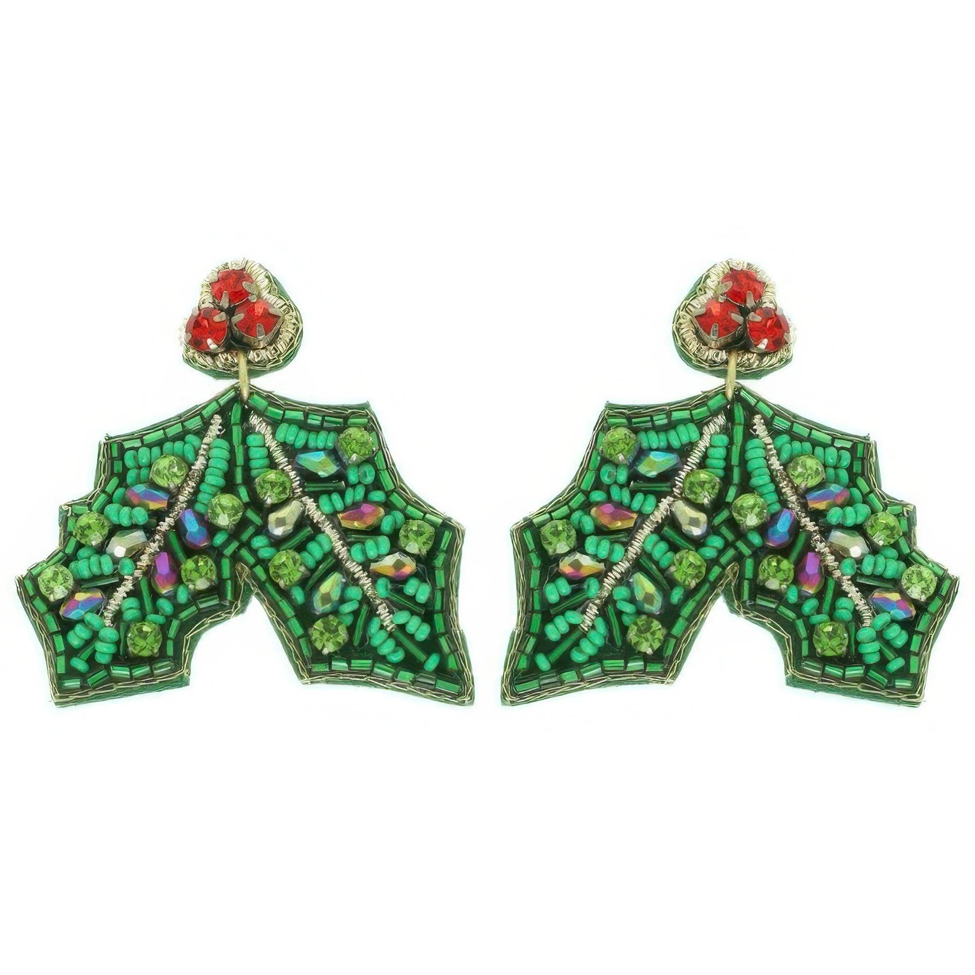 CC Wholesale Clothing - Wholesale Hangende/ronde oorbellen - Kerstmis Maretak Oorstekers1