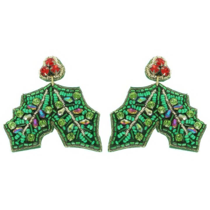 CC Wholesale Clothing - Wholesale Dangle Earrings - Christmas Mistletoe Post Earrings1
