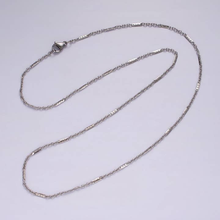 Dainty Stainless Steel 1.5mm Cable Chain 19.6 Inch Necklace in Silver | WA-2396 for wholesale by Aim Eternal