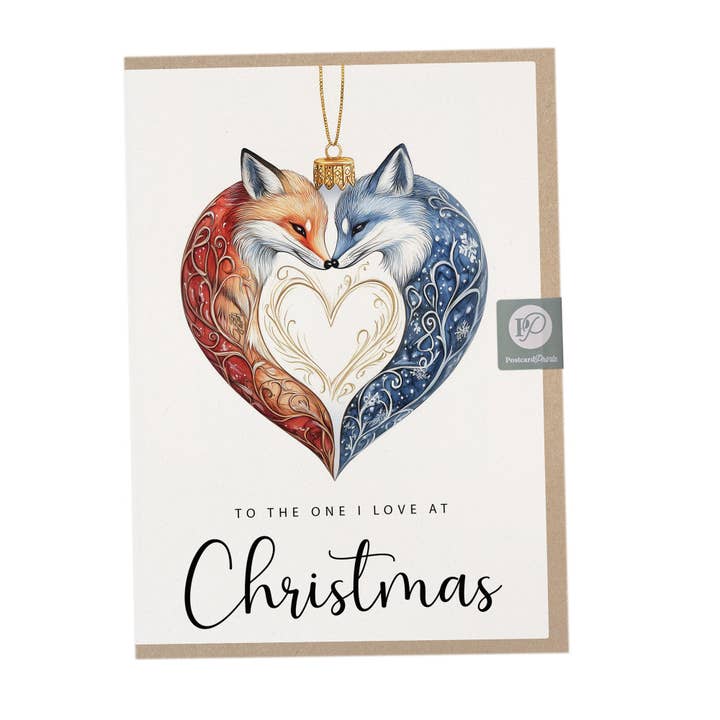 To The One I Love Fox Bauble Card for wholesale by Postcard Prints