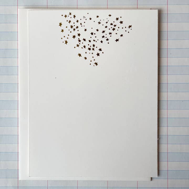 Parcel - Wholesale Stationery/Notecard Set - Large Star Cluster Foil Pressed Notecards