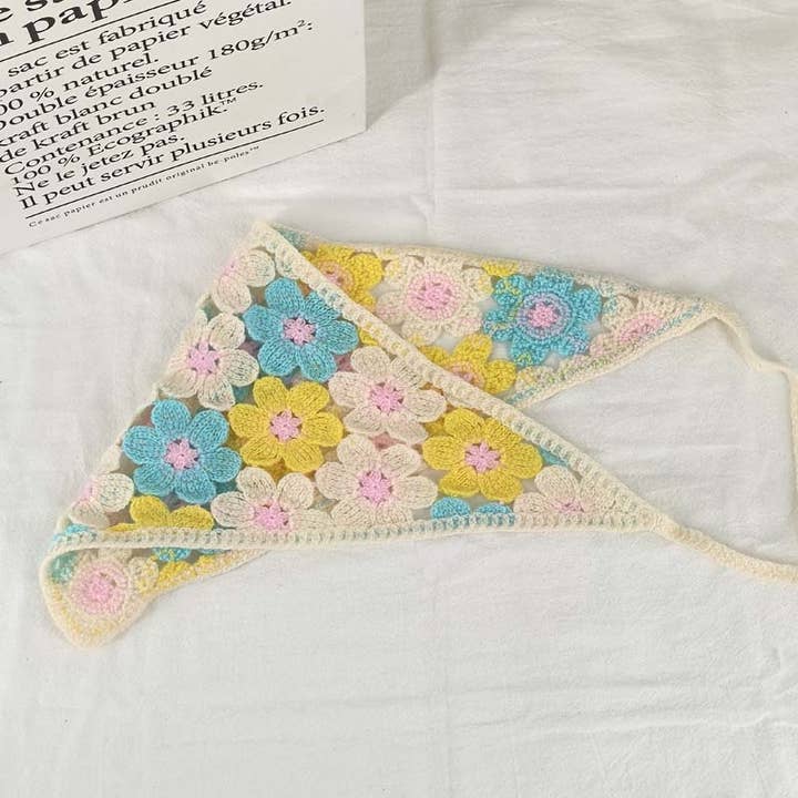 MKS America - Wholesale Bandana - Women's - Cherry Strawberry Floral checkered Crochet Bandana -56colors23