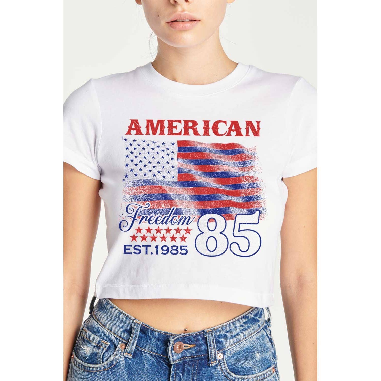 Art by Forgrand - Wholesale T-Shirt - Women's - AMERICAN FREEDOM 85 CROP TOP2