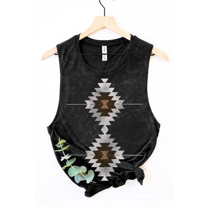 HRTandLUV - Wholesale Tank top – Women′s - VINTAGE AZTEC MINERAL GRAPHIC TANK TOP1