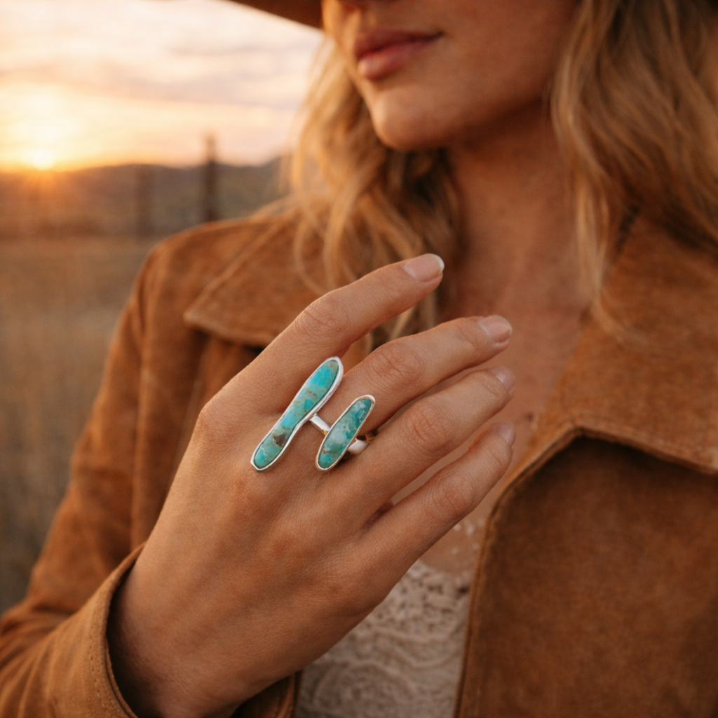 Barse Jewelry - Wholesale Cocktail/Statement Ring - Size Adjustable Turquoise and Sterling Silver RIng1