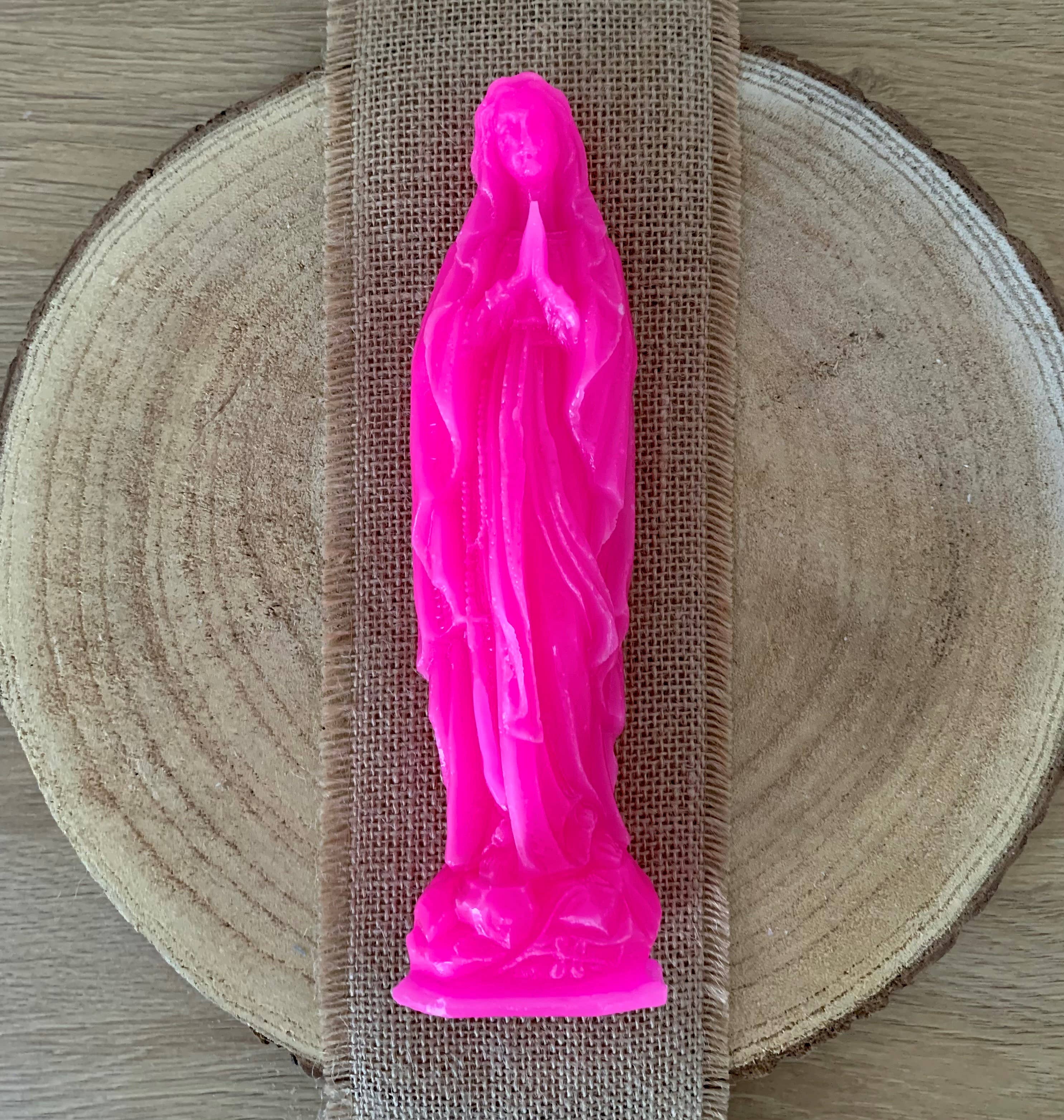 GREENRANN - Wholesale Decorative Figurine - Madonna (Virgin Mary) in wax color Fluo Pink2