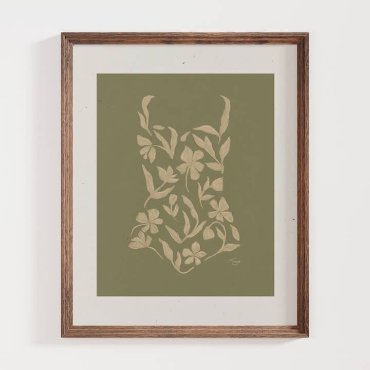 Sea Green Swimmers | Swimsuit Art Print for wholesale by Mid Tide Design