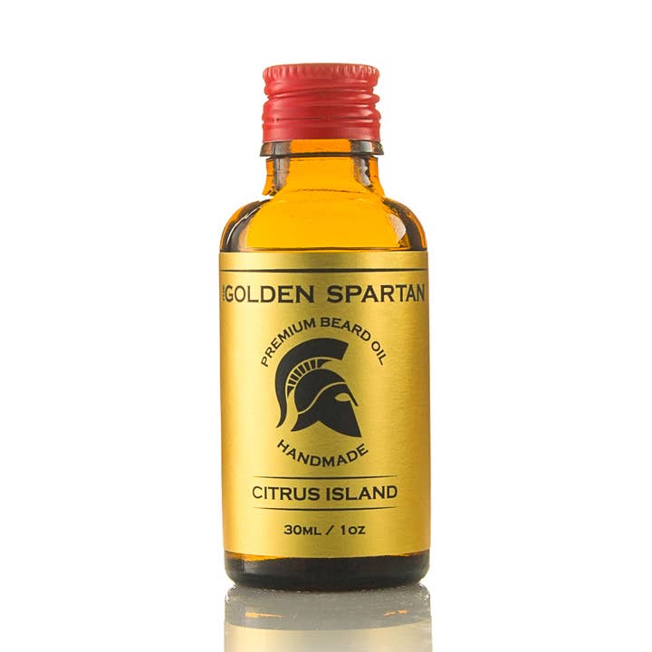 Huile à barbe premium CITRUS ISLAND pour la vente par The Golden Spartan