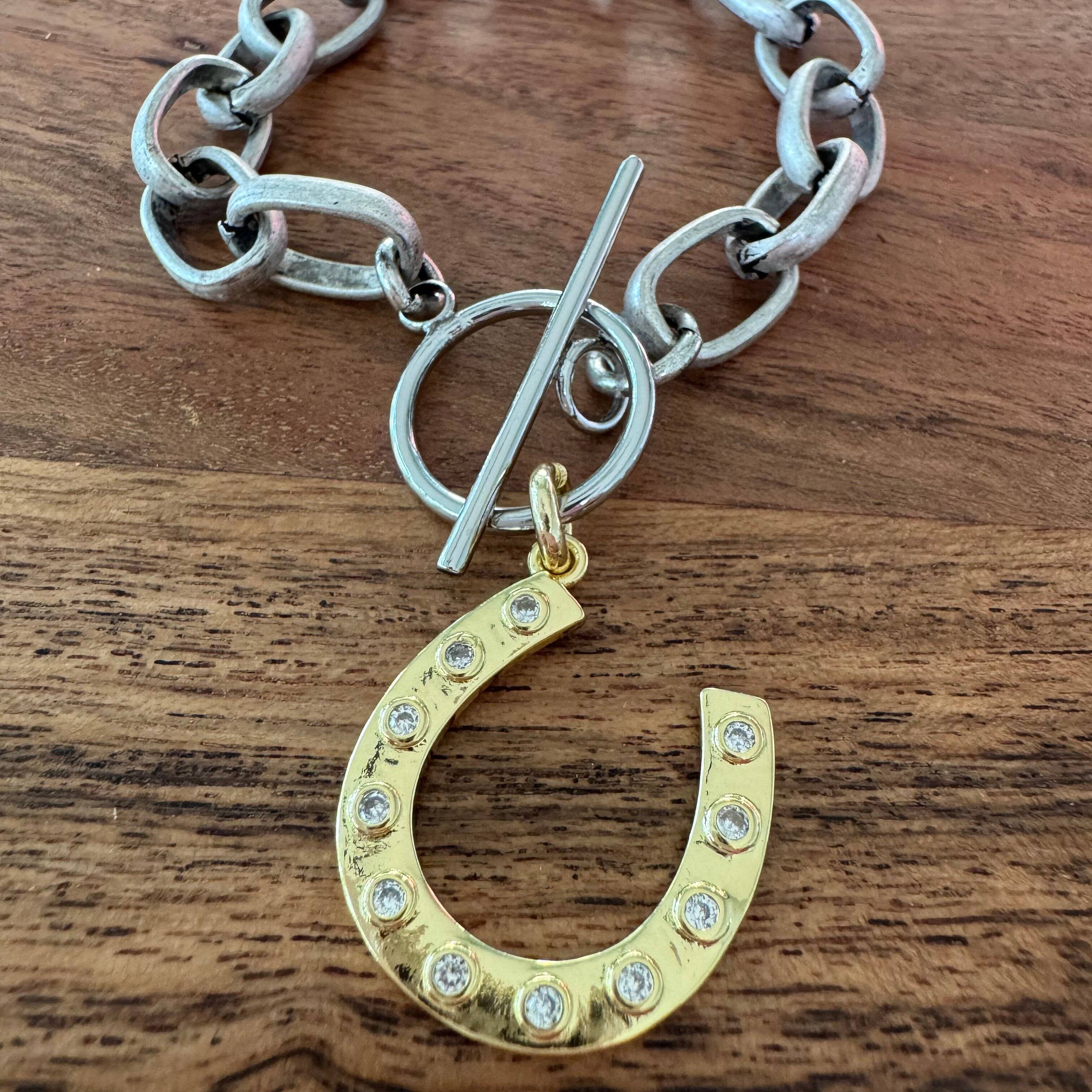 Loulu Designs - Wholesale Charm/Dangle Bracelet - Mixed Metal Horseshoe Charm Bracelet1