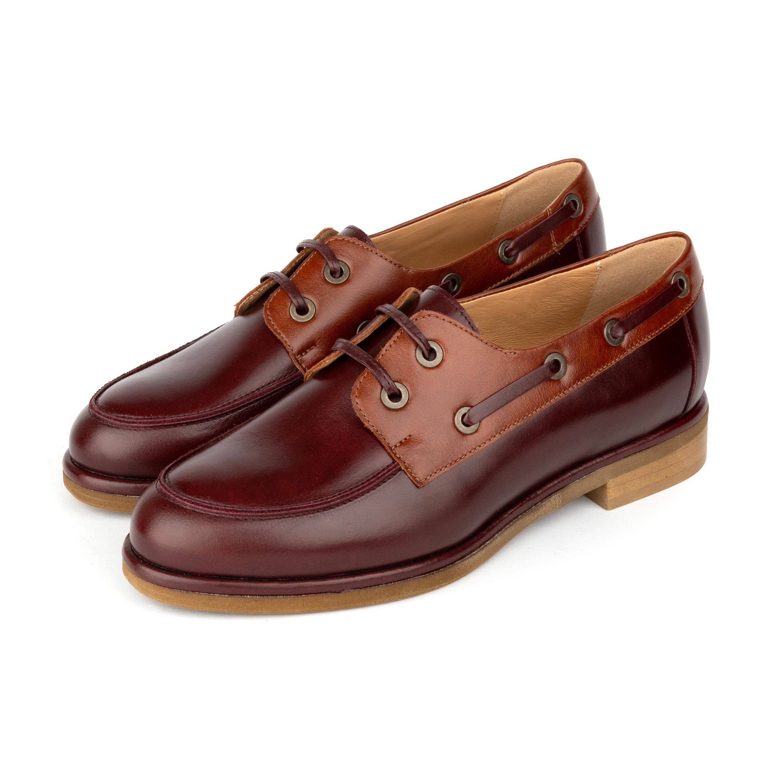 Embassy London – wholesale Boat shoes – Women’s – Boatie - Brown Mix - Women's leather boat shoe8