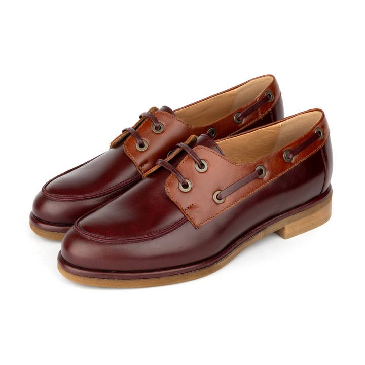 Embassy London – wholesale Boat shoes – Women’s – Boatie - Brown Mix - Women's leather boat shoe8