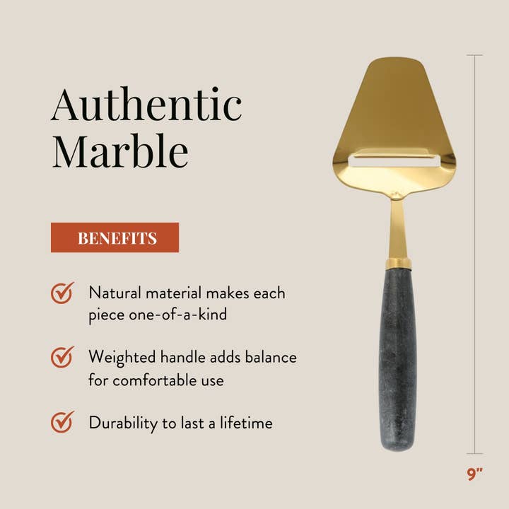 HOST AT HOME by The Bamboo Abode – wholesale Cheese spreader – Black Marble Handheld Cheese Slicer, Cheese Plane